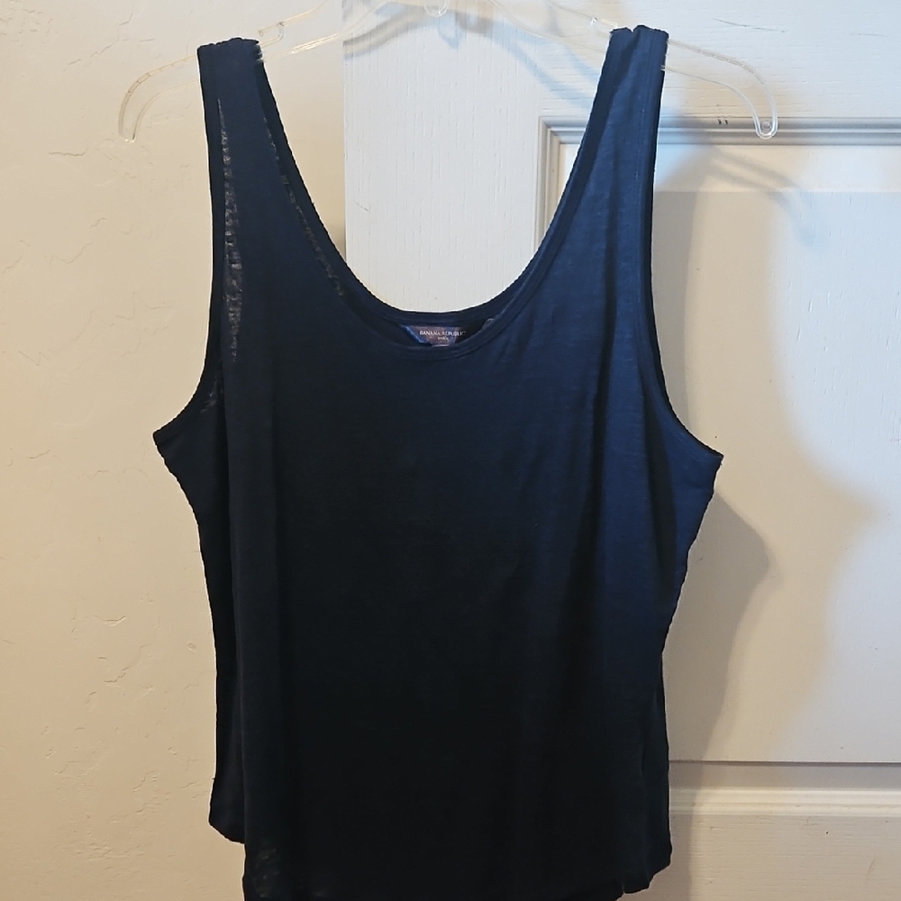 Banana Republic Linen Navy Tank Top